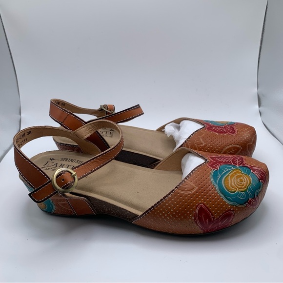 NWB Women's L’Arrtiste Spring Step Lizzie Clogs colorful leather 38US7.5-8 1624 - Picture 3 of 11